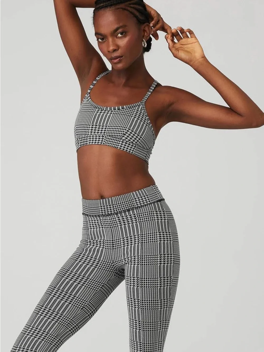 NWOT Alo Yoga Jacquard Gratitude Sports Bra & Split Hem Leggings Set